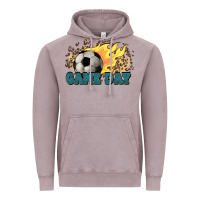 Vintage Zinc Game day Soccer leopard flames fireball Vintage Hoodie - HowdyJamesFarm