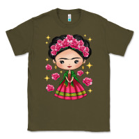 Army Green Mexican Girl Classic Tee - texasbilliewilder