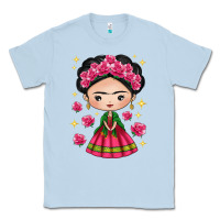 Dusty Blue Mexican Girl Classic Tee - texasbilliewilder