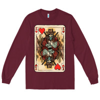 Burgundy King Of Hearts Cowboy Long Sleeve Tee - HowdyJamesFarm