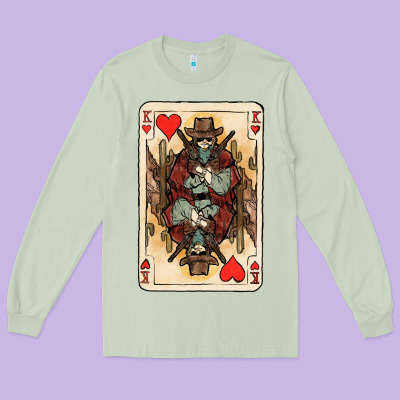 King Of Hearts Cowboy Long Sleeve Tee Designed By Howdyjamesfarm