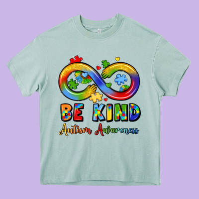 Be Kind Autism Awareness Infinity Symbol Heavy Core Tee Designed By Lillyallendesigns
