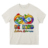 Cream be kind autism awareness infinity symbol Heavy Core Tee - LillyAllenDesigns