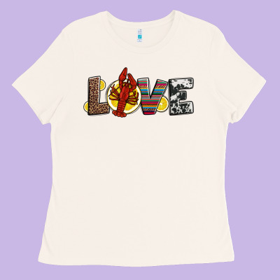Love Crawfish Western Mardi Gras Ladies Tee Designed By Jasminsmagicworld