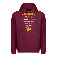 Burgundy engineer engineering mechanical profession electrical gift Premium Hoodie - minhPixels