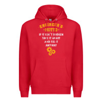 Red engineer engineering mechanical profession electrical gift Premium Hoodie - minhPixels