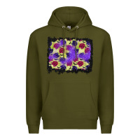 Army Green halloween bat and roses background Premium Hoodie - BundleAndBundleShop