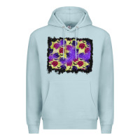 Blue Mist halloween bat and roses background Premium Hoodie - BundleAndBundleShop