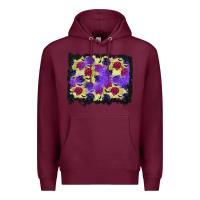 Burgundy halloween bat and roses background Premium Hoodie - BundleAndBundleShop