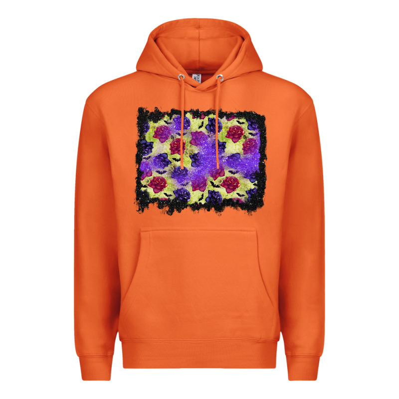 Halloween Bat And Roses Background Premium Hoodie by BundleAndBundleShop | Teevron