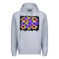 Heather Grey halloween bat and roses background Premium Hoodie - BundleAndBundleShop