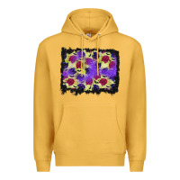 Mustard halloween bat and roses background Premium Hoodie - BundleAndBundleShop