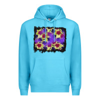 Ocean Blue halloween bat and roses background Premium Hoodie - BundleAndBundleShop