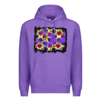 Purple halloween bat and roses background Premium Hoodie - BundleAndBundleShop