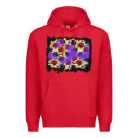 Red halloween bat and roses background Premium Hoodie - BundleAndBundleShop