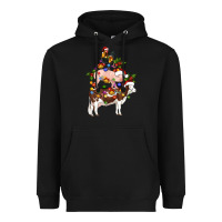 Black stacked christmas farm animals Heavyweight Hoodie - Artiststas