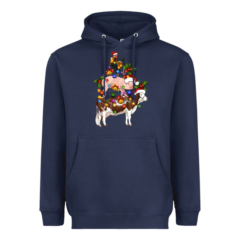 Stacked Christmas Farm Animals Heavyweight Hoodie by Artiststas | Teevron