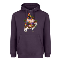 Plum stacked christmas farm animals Heavyweight Hoodie - Artiststas