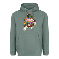 Sage stacked christmas farm animals Heavyweight Hoodie - Artiststas