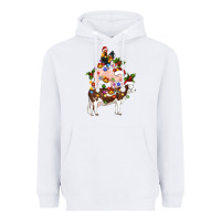 White stacked christmas farm animals Heavyweight Hoodie - Artiststas