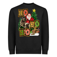 Black Christmas Trex Ho Ho Ho Santa Heavyweight Sweatshirt - FaDigitalArtStudio