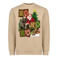 Mushroom Christmas Trex Ho Ho Ho Santa Heavyweight Sweatshirt - FaDigitalArtStudio