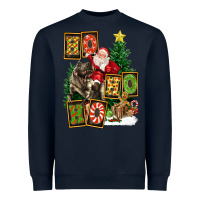 Navy Christmas Trex Ho Ho Ho Santa Heavyweight Sweatshirt - FaDigitalArtStudio