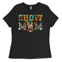 Black show mom brown calf Ladies Tee - BarkalooDesign