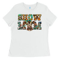 White show mom brown calf Ladies Tee - BarkalooDesign