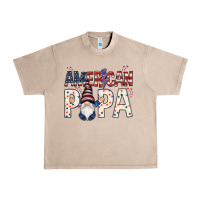 French Oak American papa with gnome 4th of july Urban Heavy Tee - HowdyJamesFarm