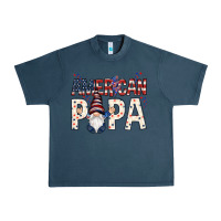 Midnight Navy American papa with gnome 4th of july Urban Heavy Tee - HowdyJamesFarm