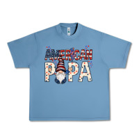 Pebble Blue American papa with gnome 4th of july Urban Heavy Tee - HowdyJamesFarm