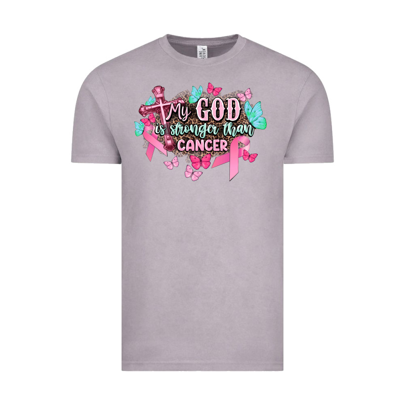 My God Is Stronger Than Cancer Awareness Vintage Tee by HowdyJamesFarm | Teevron