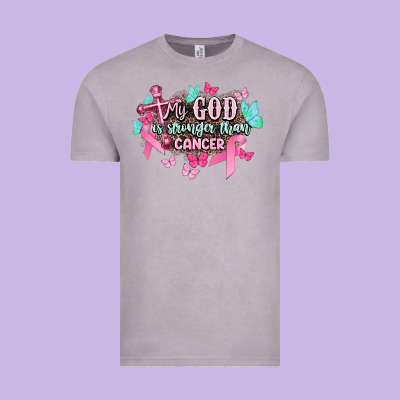 My God Is Stronger Than Cancer Awareness Vintage Tee Designed By Howdyjamesfarm