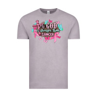 Vintage Zinc My god is stronger than Cancer Awareness Vintage Tee - HowdyJamesFarm