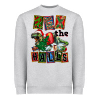 Heather Grey Rex The Halls Heavyweight Sweatshirt - FaDigitalArtStudio