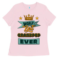 Bubblegum Pink world's best grandpop ever Ladies Tee - Jasminsmagicworld