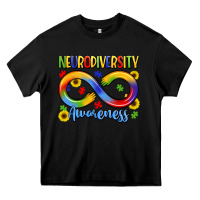 Black neurodiversity awareness Heavy Core Tee - LillyAllenDesigns