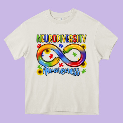 Neurodiversity Awareness Heavy Core Tee Designed By Lillyallendesigns