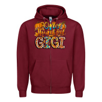 Burgundy one thankful gigi Zipper Hoodie - CowhideDigitalArt
