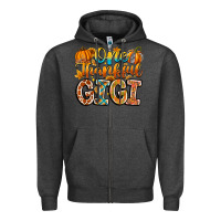 Charcoal Heather one thankful gigi Zipper Hoodie - CowhideDigitalArt