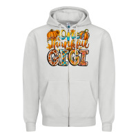 Dove Grey one thankful gigi Zipper Hoodie - CowhideDigitalArt