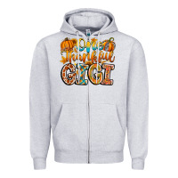 Heather Grey one thankful gigi Zipper Hoodie - CowhideDigitalArt