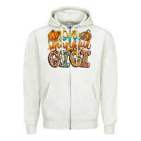 Oatmeal Heather one thankful gigi Zipper Hoodie - CowhideDigitalArt