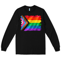 Black Pride flag background Long Sleeve Tee - CowGirlArtShop