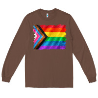 Chestnut Pride flag background Long Sleeve Tee - CowGirlArtShop