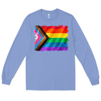 Colony Blue Pride flag background Long Sleeve Tee - CowGirlArtShop