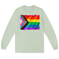Matcha Pride flag background Long Sleeve Tee - CowGirlArtShop