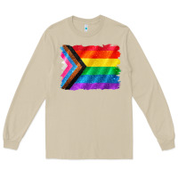 Mushroom Pride flag background Long Sleeve Tee - CowGirlArtShop