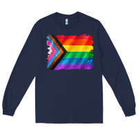 Navy Pride flag background Long Sleeve Tee - CowGirlArtShop